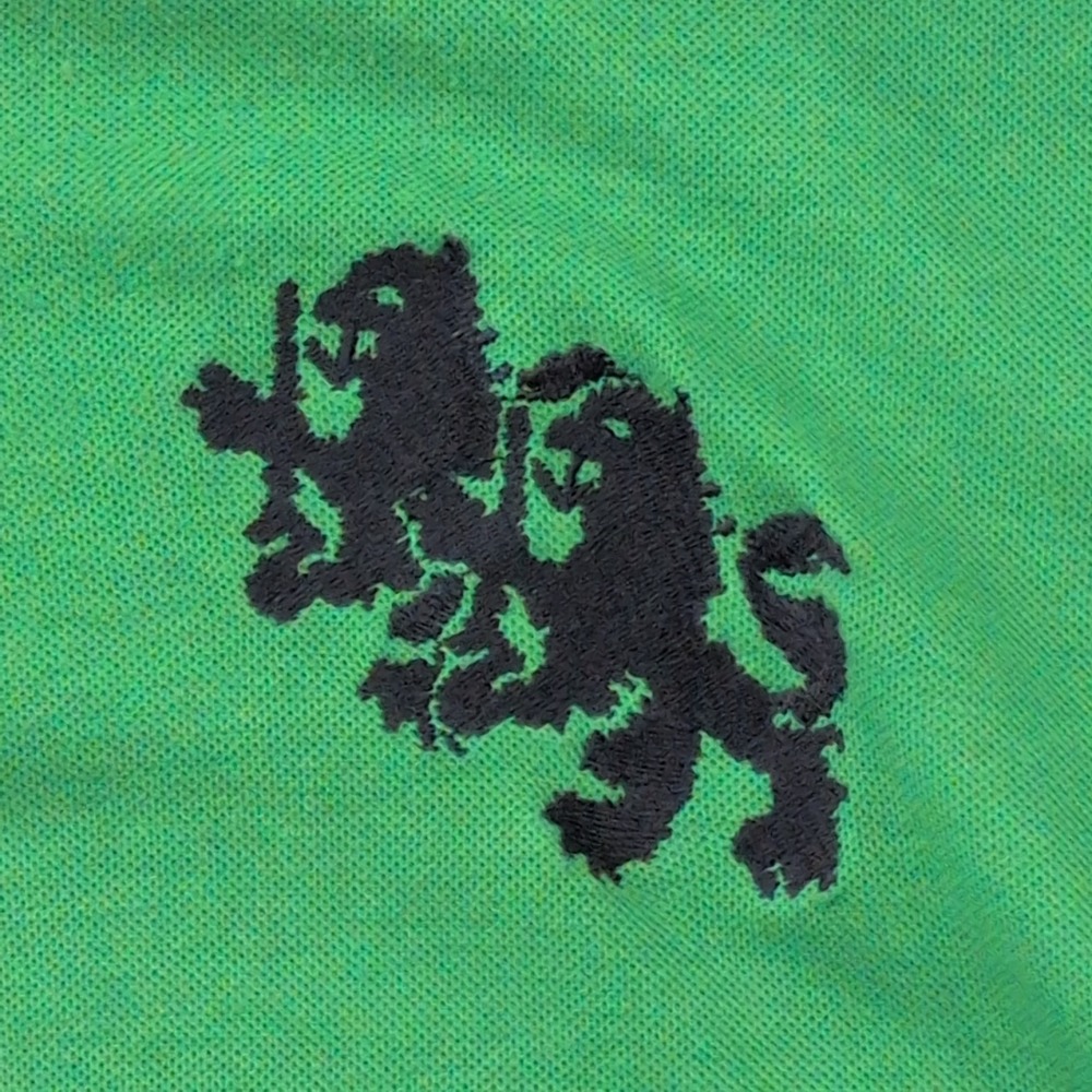 Seven Souls Men's X Large Green Polo Shirt Double Lion Logo Short Sleeve - Picture 3 of 6